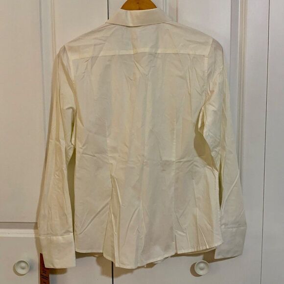Peck & Peck White Embroidered Button Front Top Size 12 New - Picture 6 of 10
